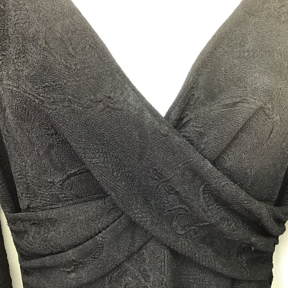 Connected Top Black Y Neck Textured Sheer 10 - Picture 5 of 7